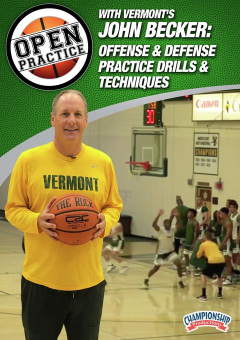 Open Practice with Vermont's John Becker: Offense & Defense Practice Drills  & Techniques - Basketball -- Championship Productions, Inc.